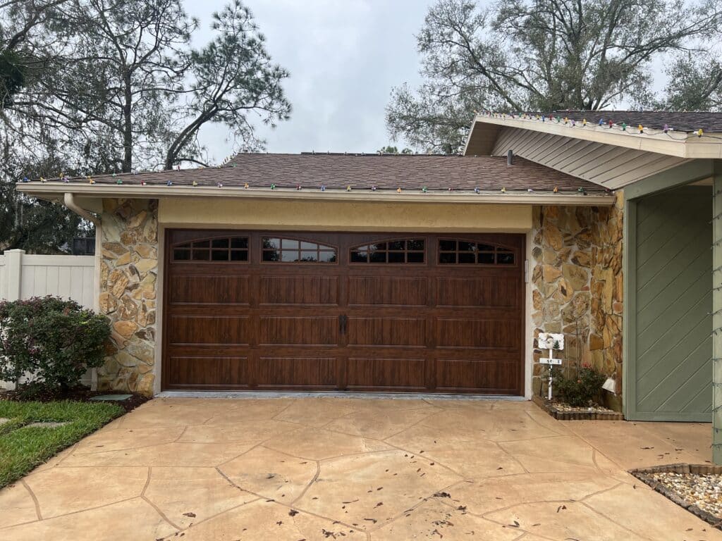 Wooden Garage Door with Windows